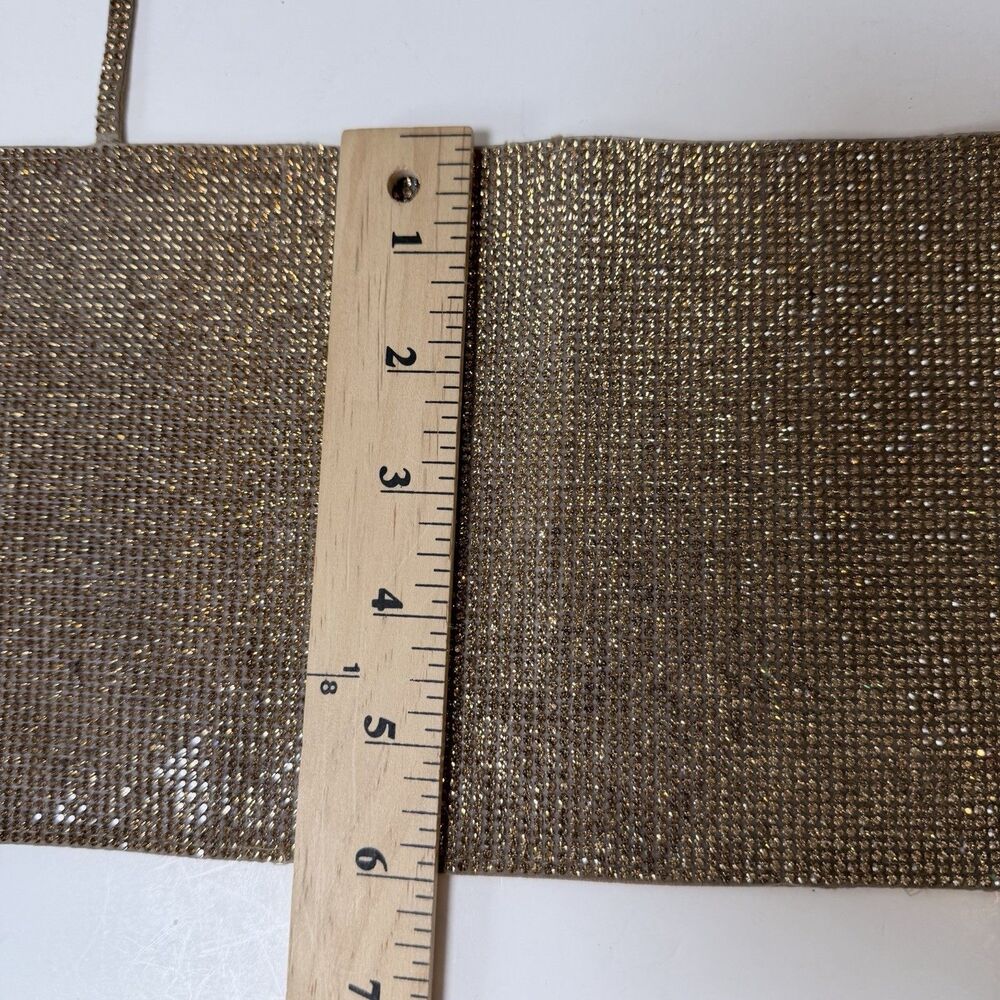 Zara SXS Gold Rhinestone Mesh Crop Top Sparkly Cami Party Club Festival Y2K Glam - Picture 7 of 14